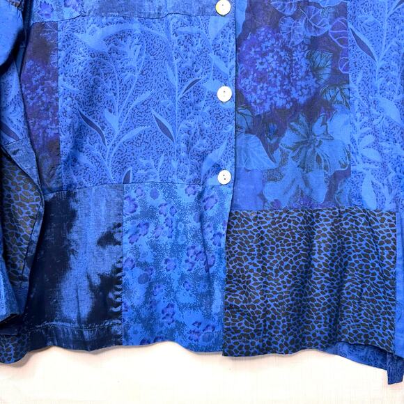 COLDWATER CREEK Patchwork Tunic Womens Plus Size 2X Button Down Casual Lagenlook - Picture 3 of 10